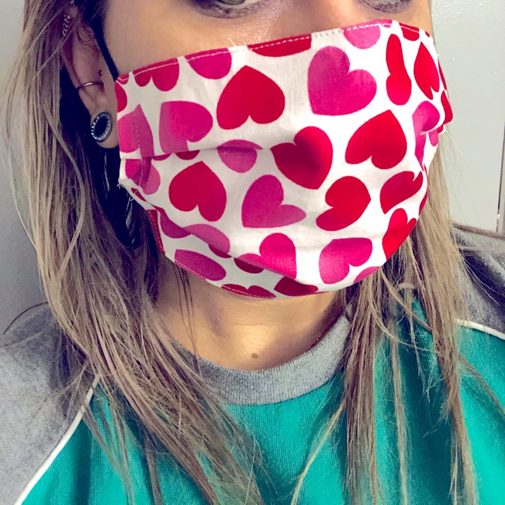 Valentine pattern face masks